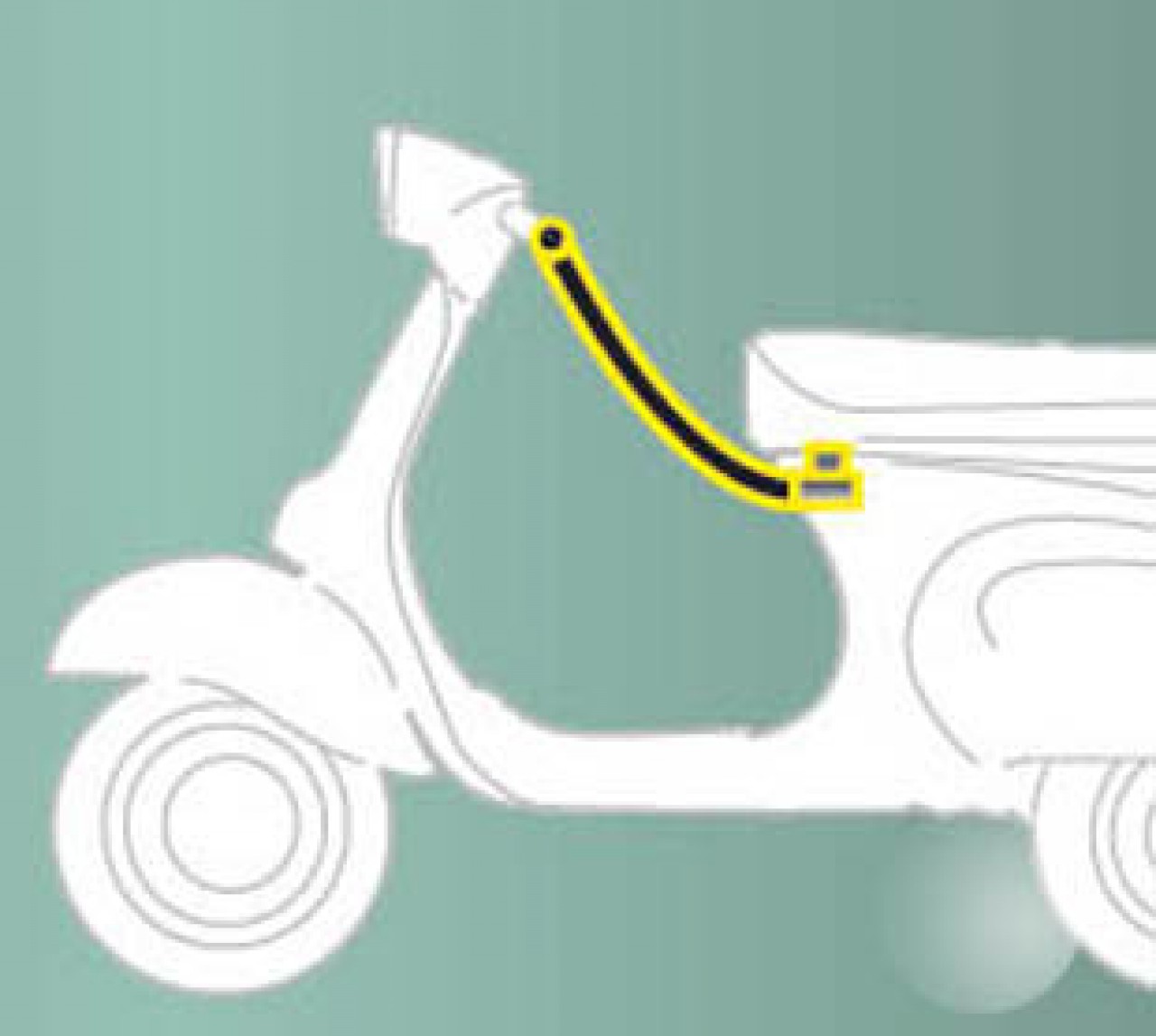 Diebstahlsicherung (Sitzbank - Lenker) standard für Liberty Original Piaggio
