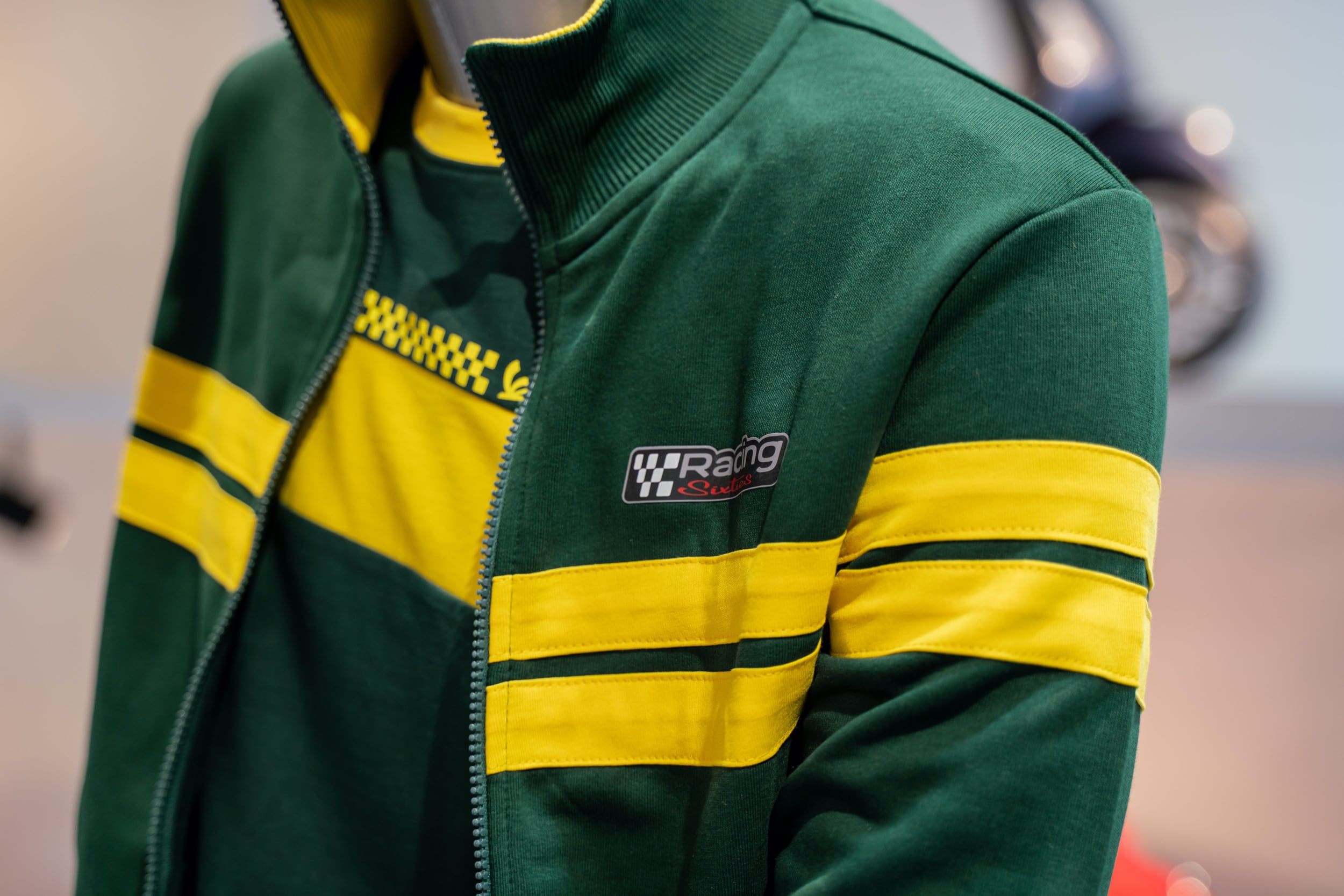 Vespa Sweatshirt Jacke, Racing Sixties 60s grün / gelb