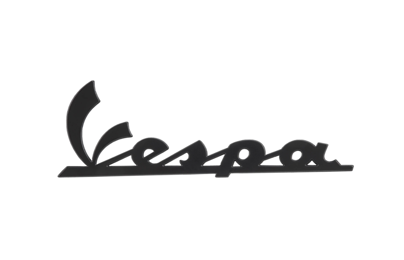 Schriftzug "Vespa" Seitenhaube - schwarz matt