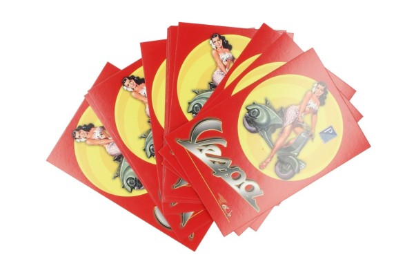 Vespa Postkarte, Vespa Pin up (12 Stück)