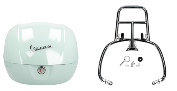 Topcase Kit 32L latte menta (350/A), Gepäckträger chrom für Primavera